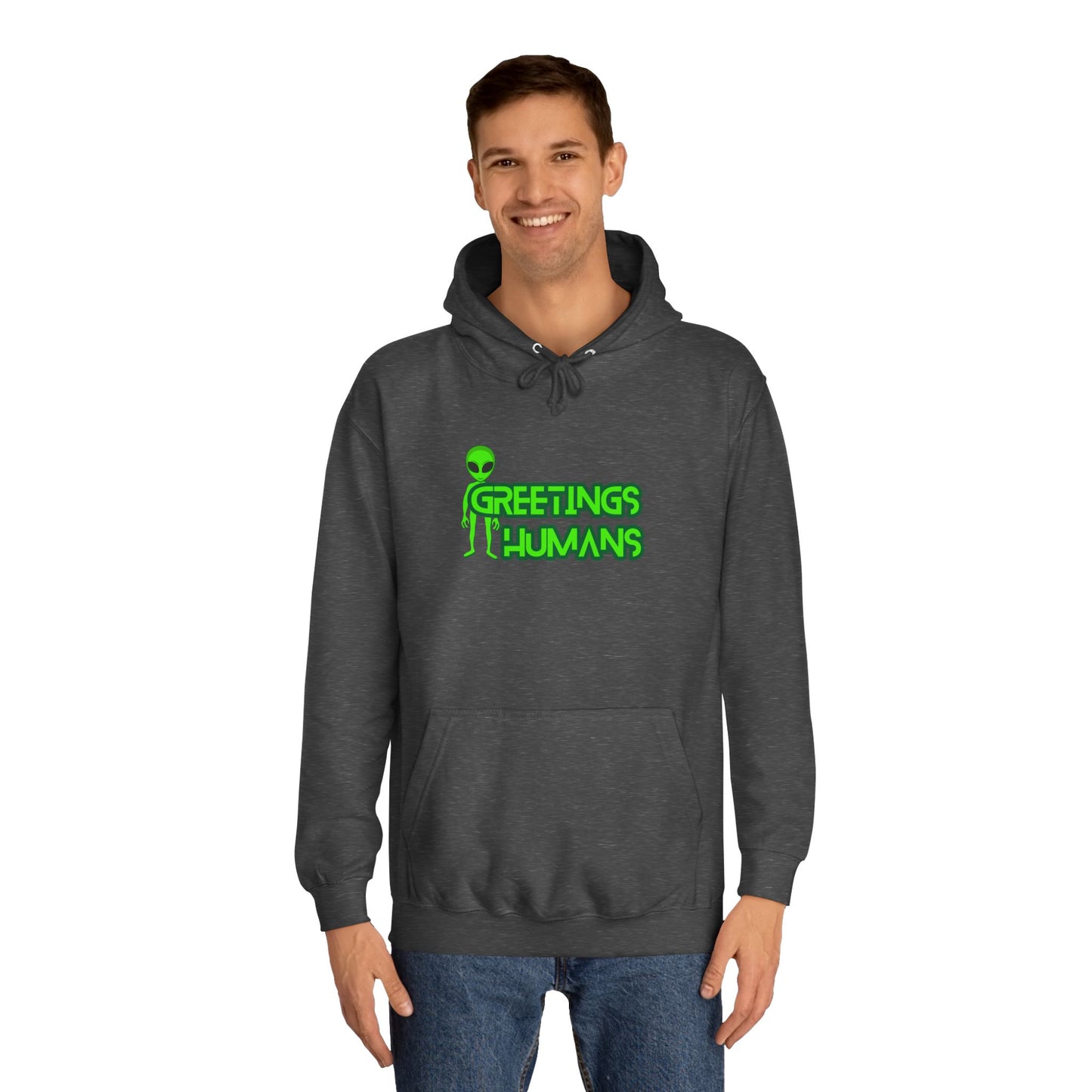Greetings Humans Unisex College Hoodie