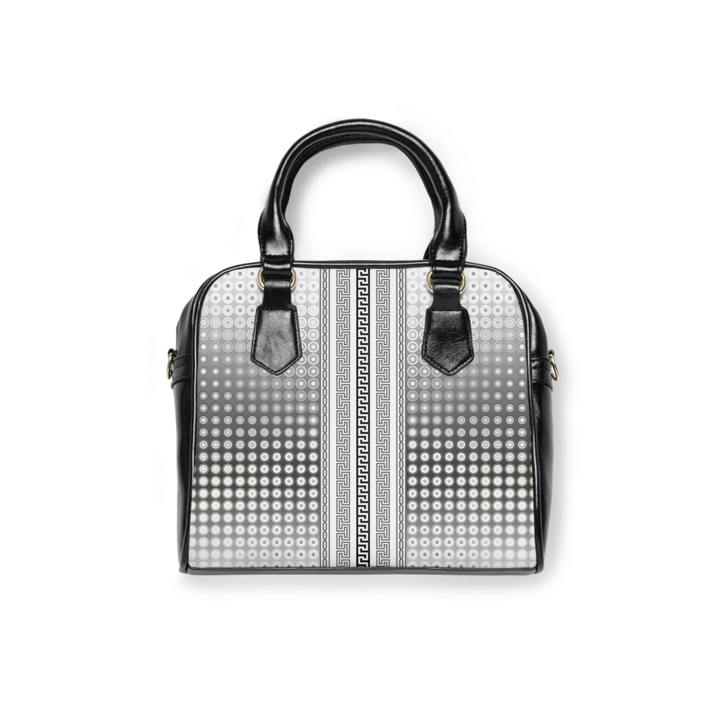 Greek Key Silver Dots Kiki Collection Handbag