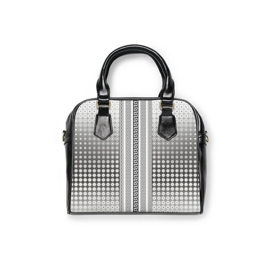 Greek Key Silver Dots Kiki Collection Handbag