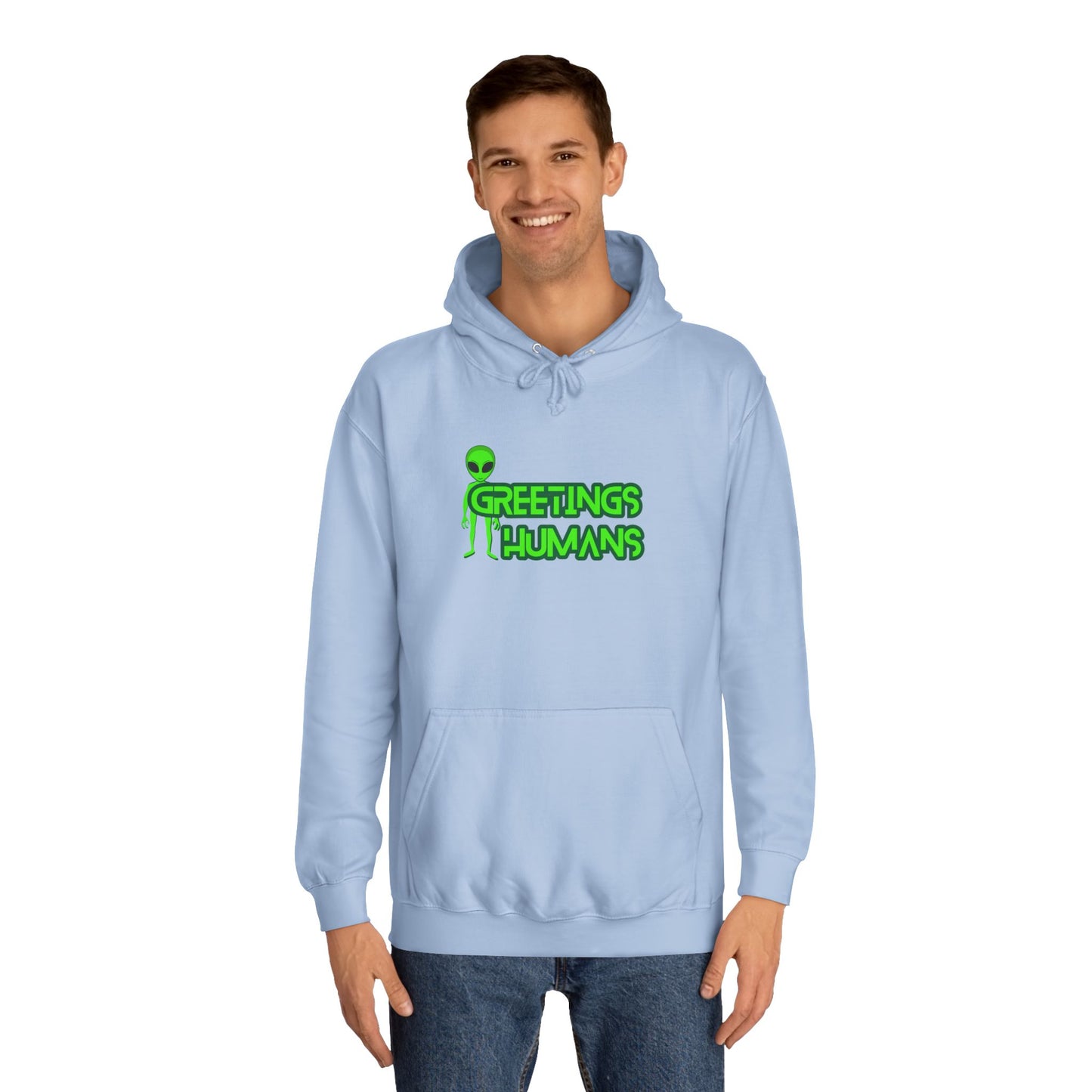Greetings Humans Unisex College Hoodie