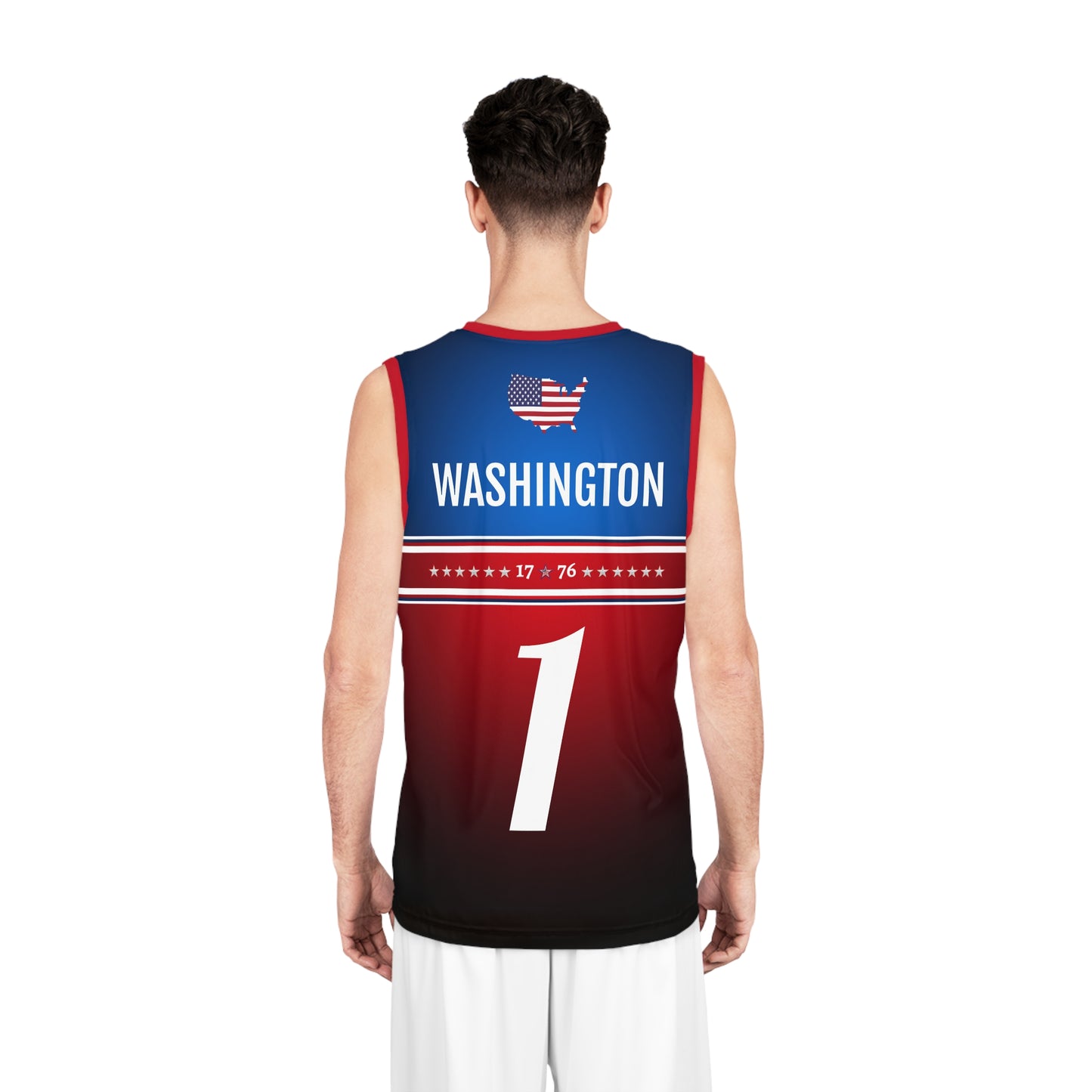 USA Red Blue Washington Basketball Jersey