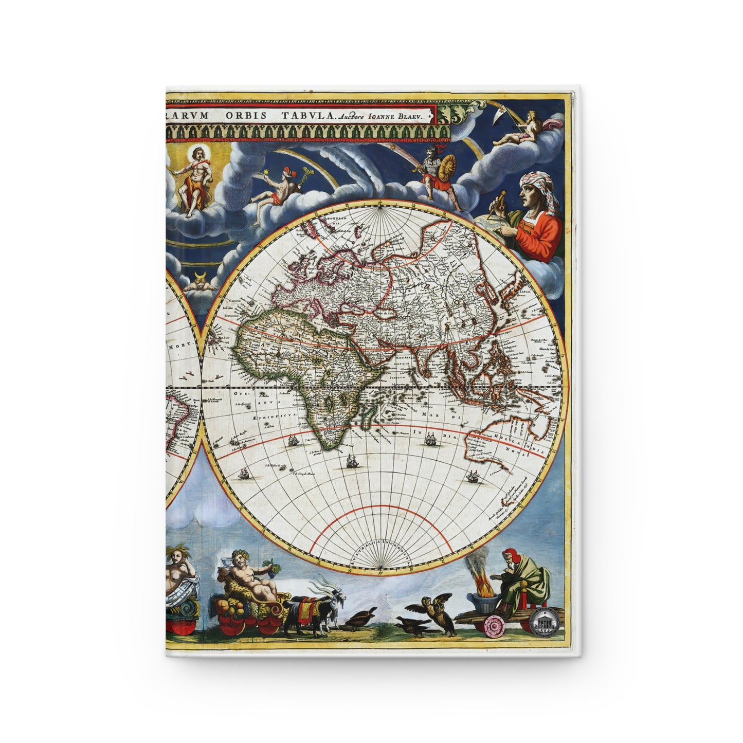 Atlas - 1662 Map Johannes Blaeu Hardcover Journal