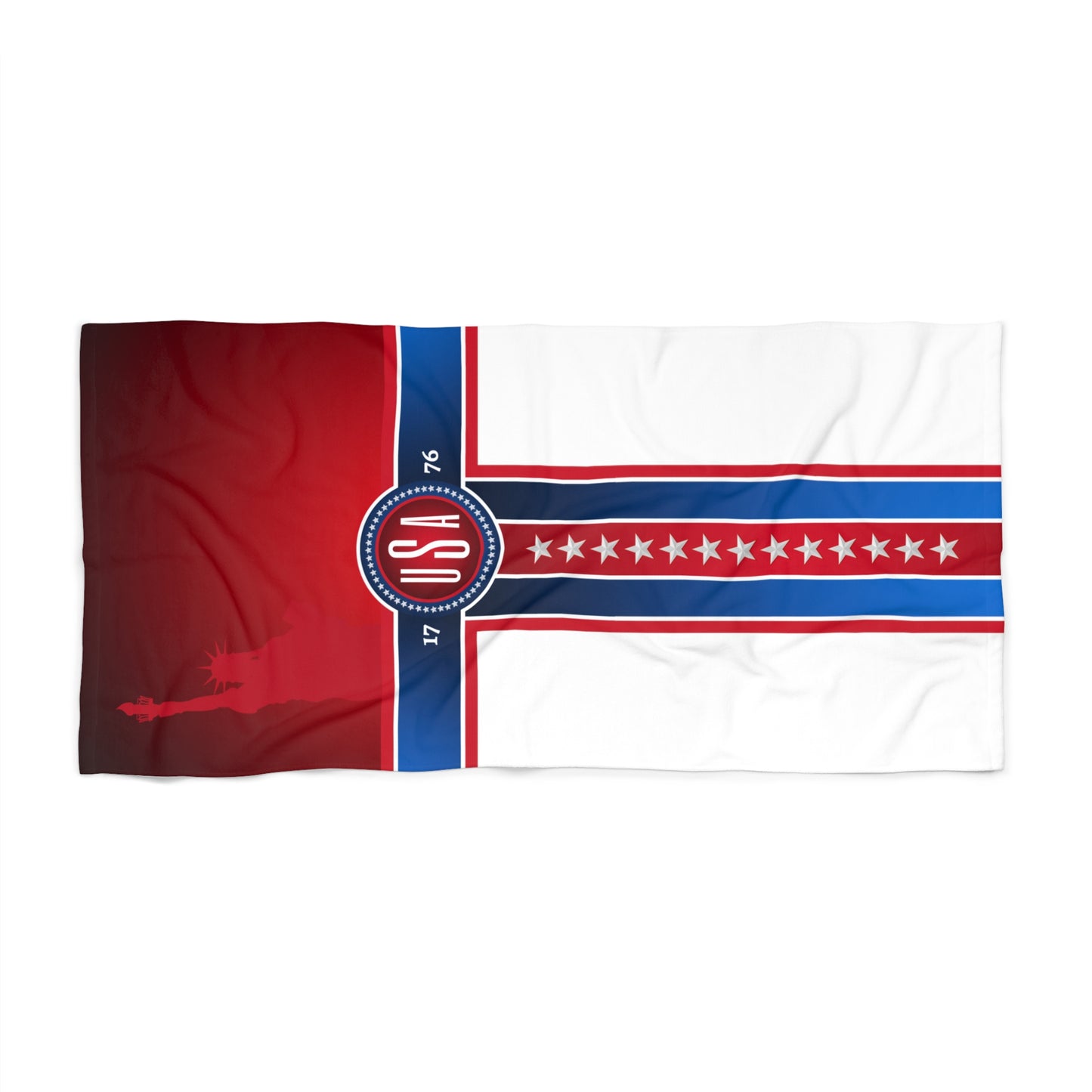 USA Red White Blue Beach Towel