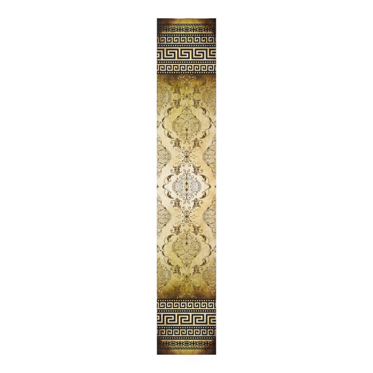 Rustic Vintage Style Floral Greek Key Table Runner