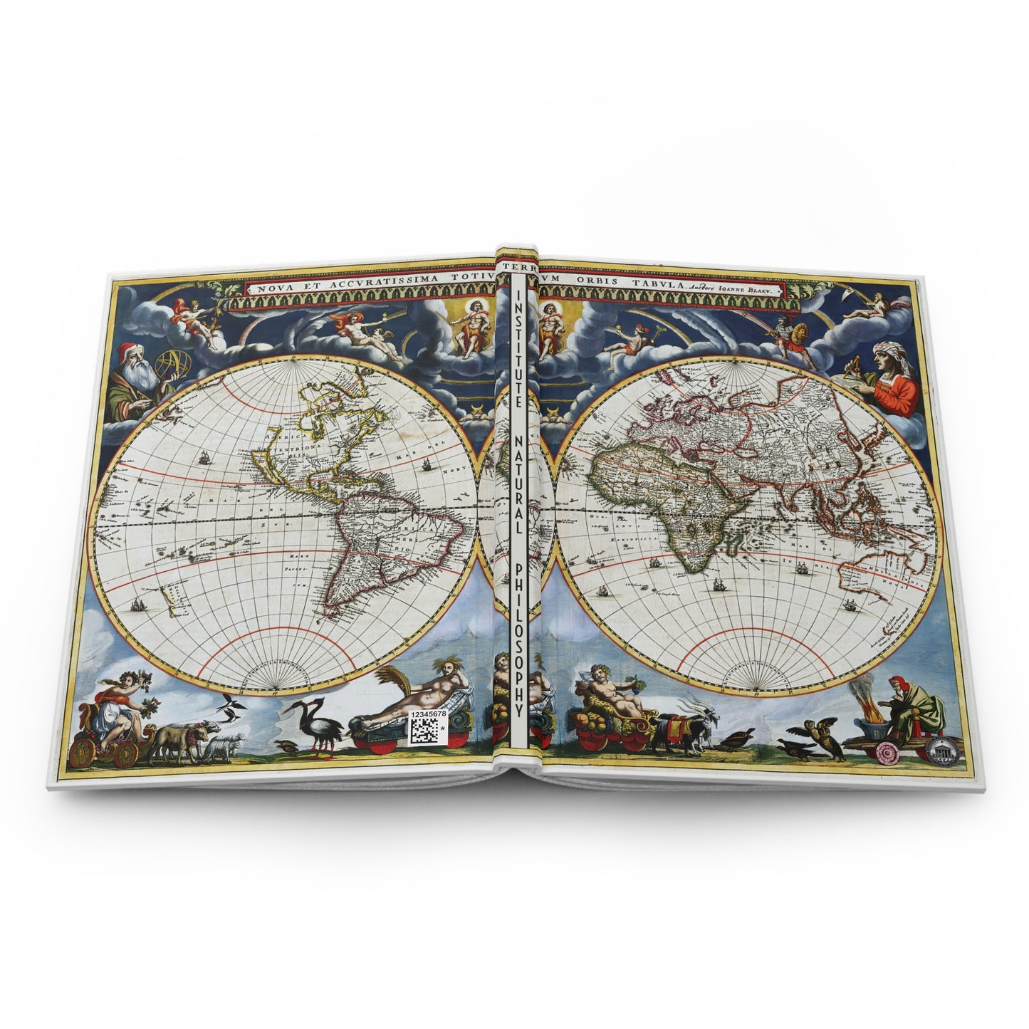 Atlas - 1662 Map Johannes Blaeu Hardcover Journal