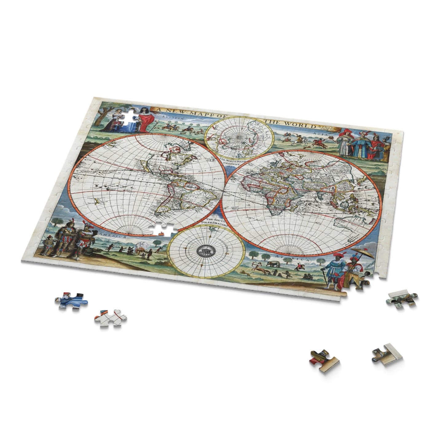 Atlas 1676 Map of the World Institute Natural Philosophy Puzzle (120, 252, 500-Piece)