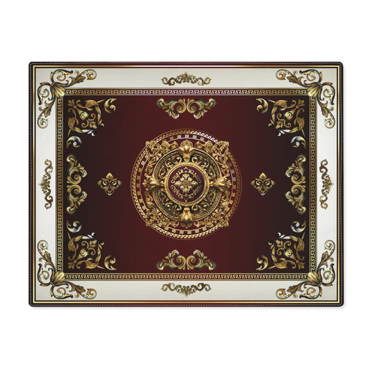 Greek Key Gold Maroon Cream Ornate Baroque Placemat