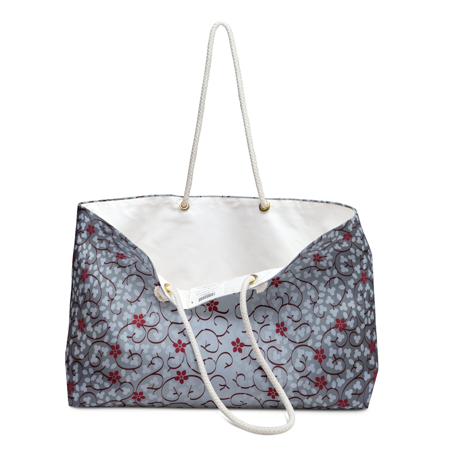 Floral Gray Blue Weekender Bag