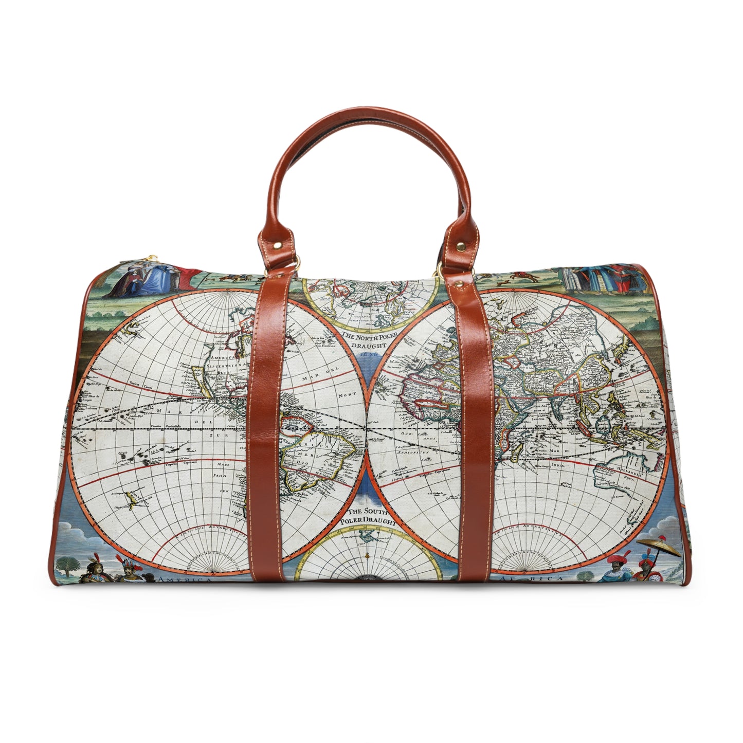 Waterproof Travel Bag 1676 New Map of the World