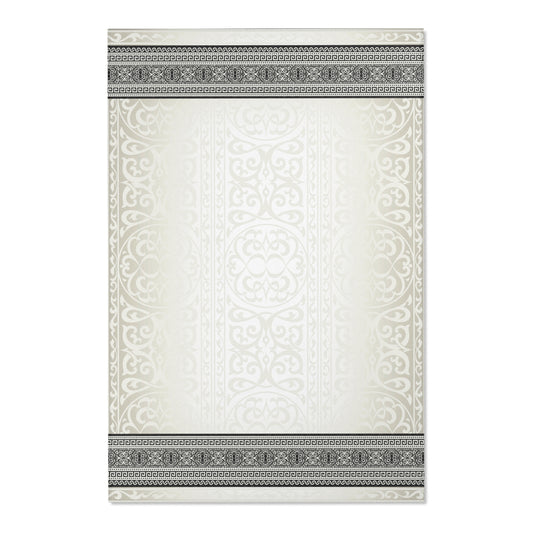 Ornate Greek Keys Tan White & Black Area Rugs