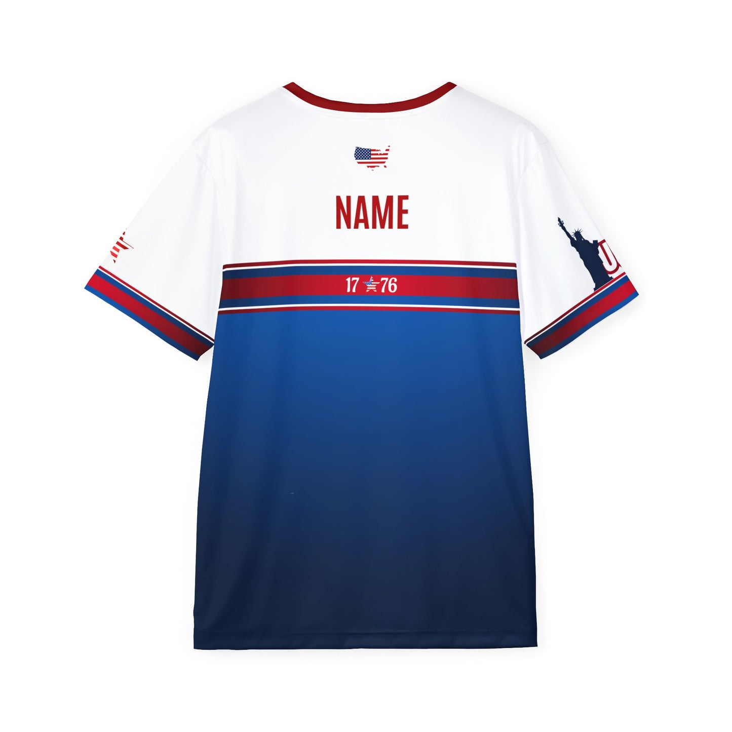 USA Soccer Jersey Blue White Red Trim
