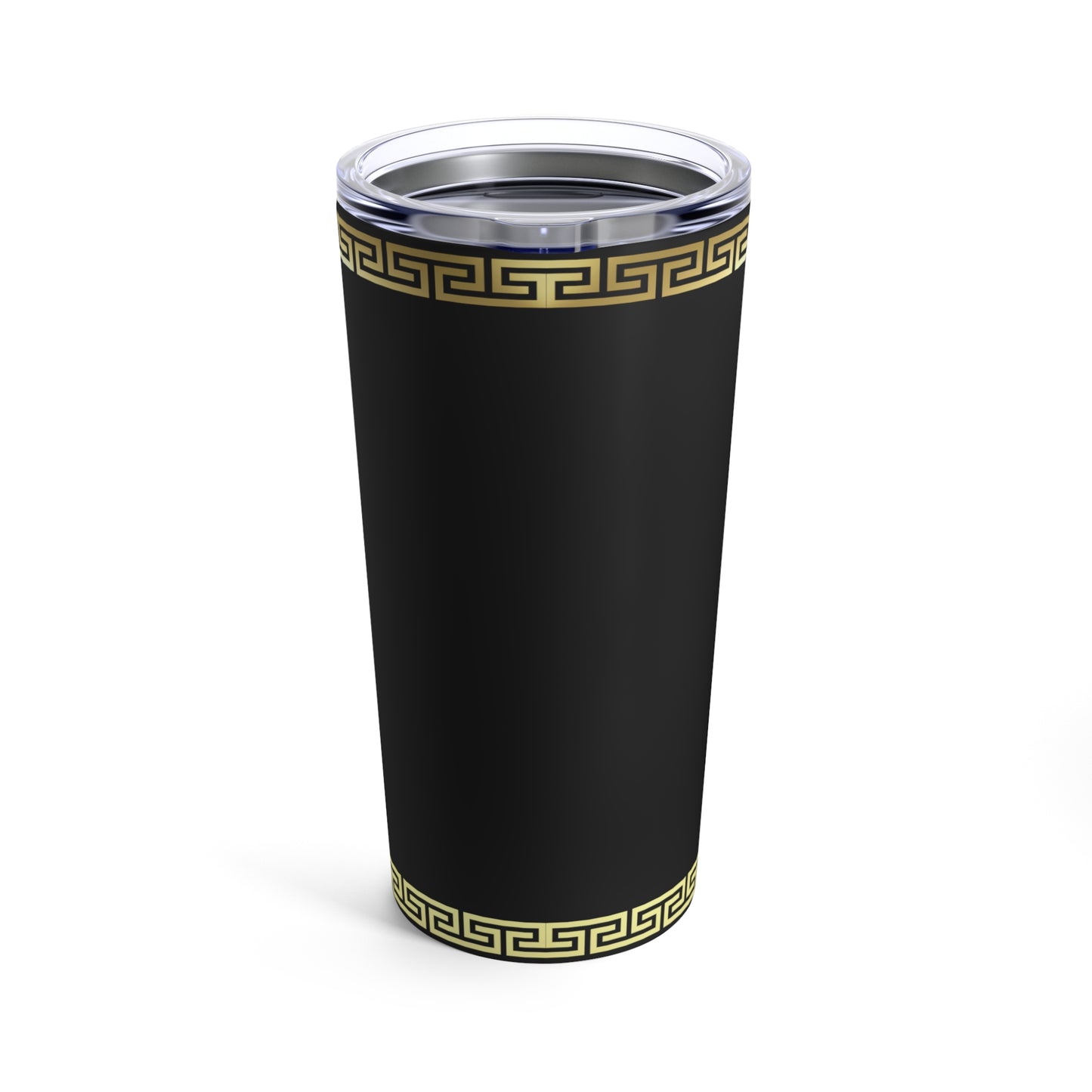 Greek Orthodox Cross Gold Black Tumbler 20oz