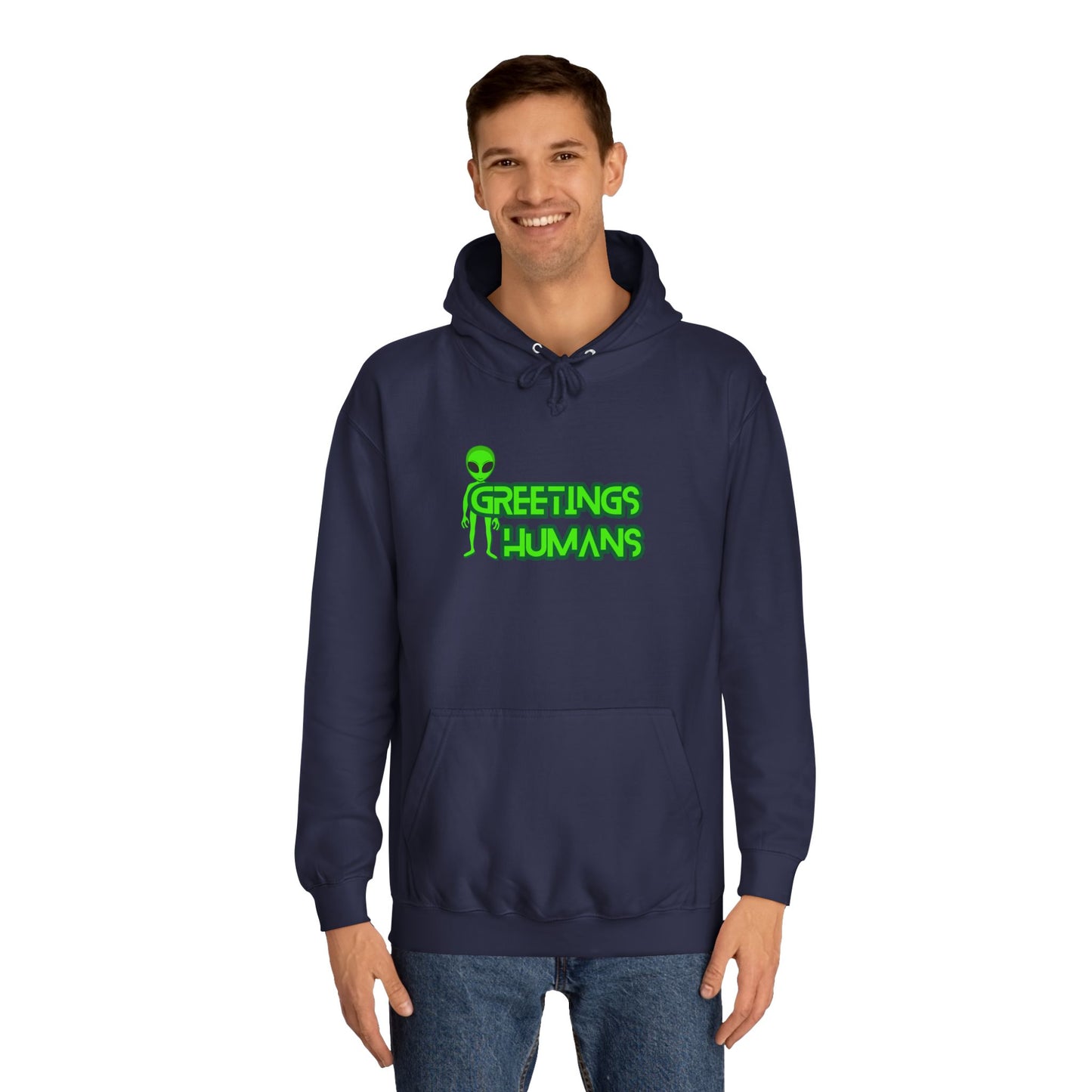 Greetings Humans Unisex College Hoodie