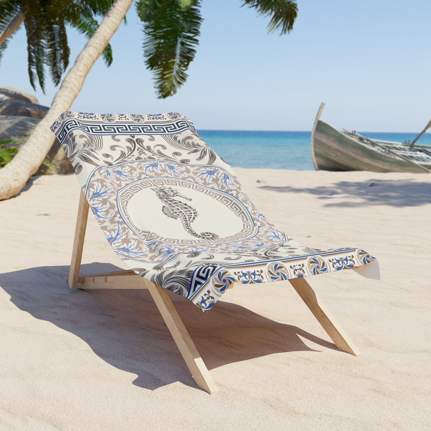 Seahorse Greek Key Beach Towel