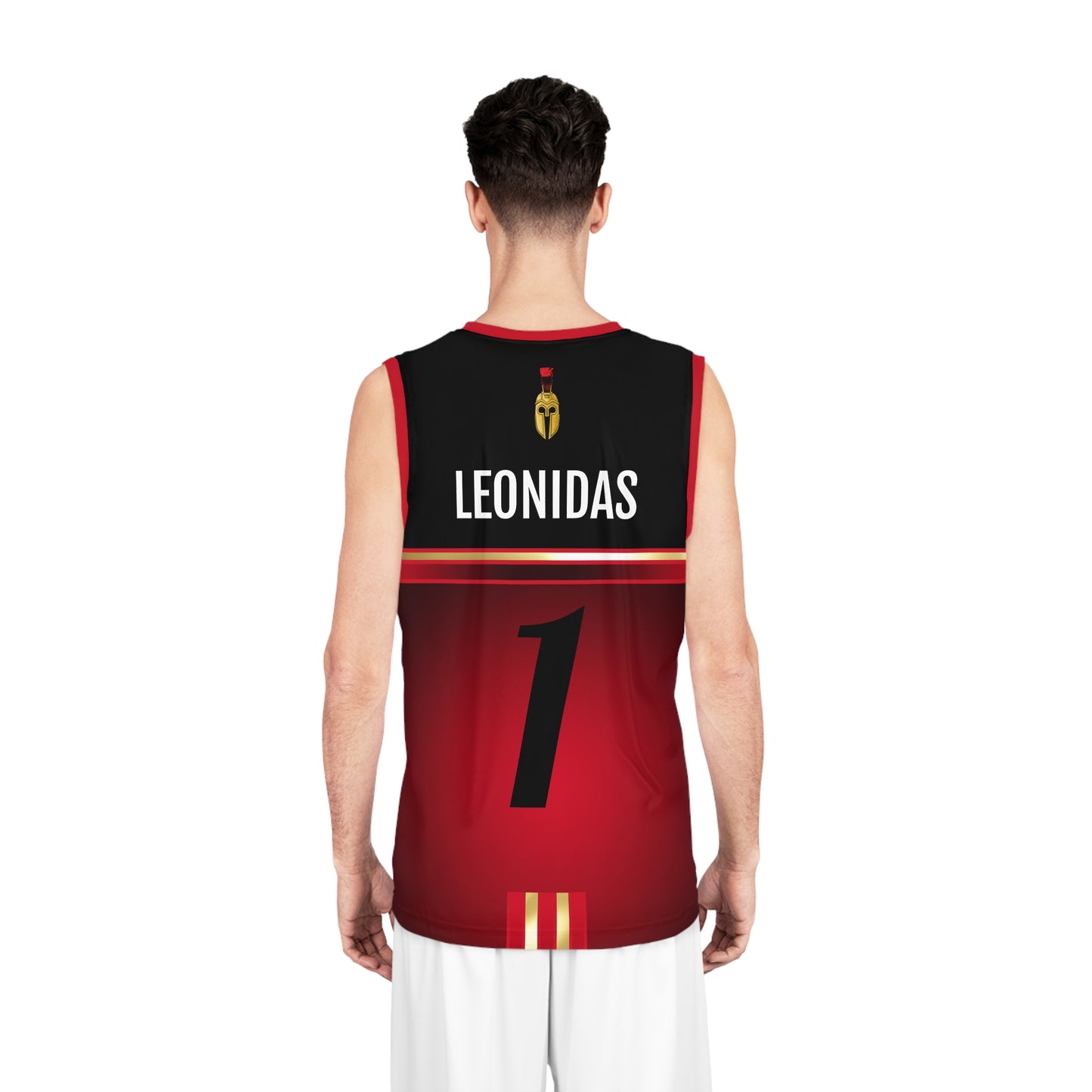 Gold Spartan Helmet Leonidas Basketball Jersey