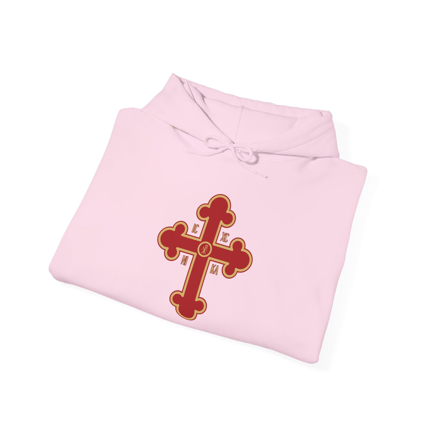 Greek Orthodox Cross Red Gold GOYA Unisex Heavy Blend™ Hooded Sweatshirt