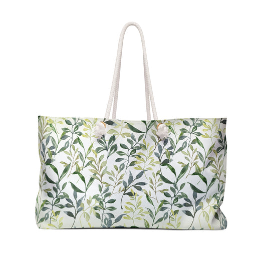 Floral Green Cream Weekender Bag