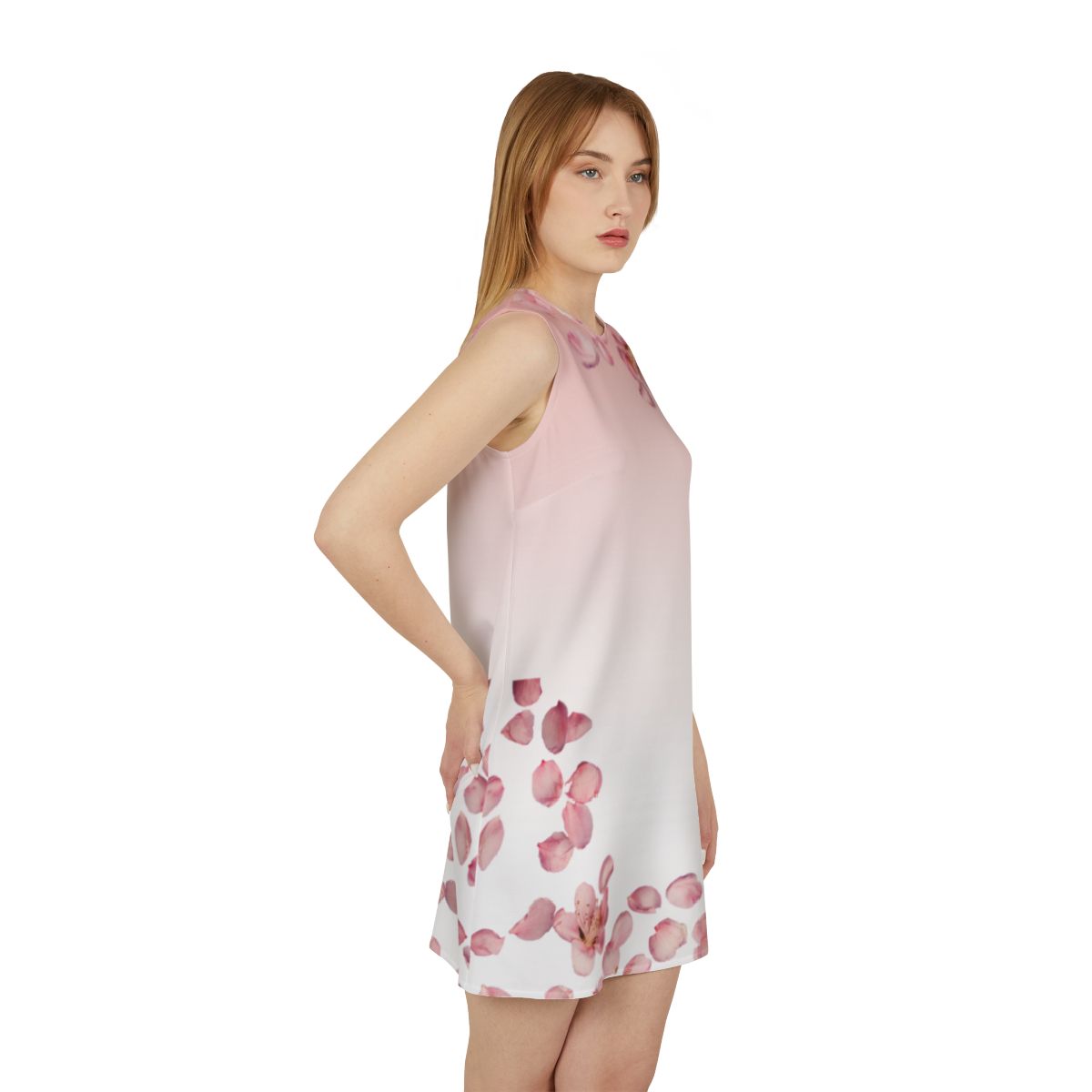 Pink Floral  A-line Sleeveless Dress Kiki Collection