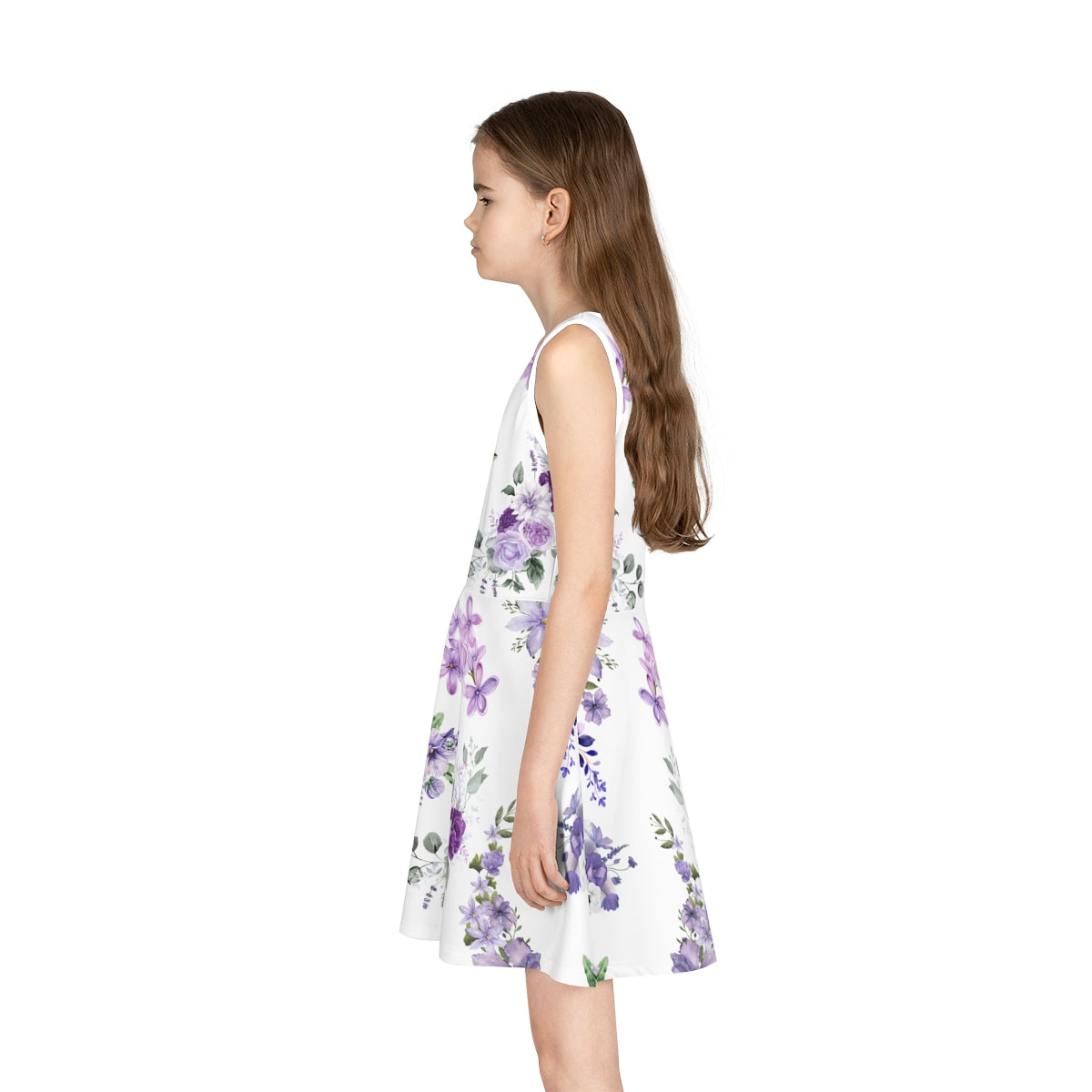 Floral Purple Girls' Sleeveless Sundress Kiki Collection