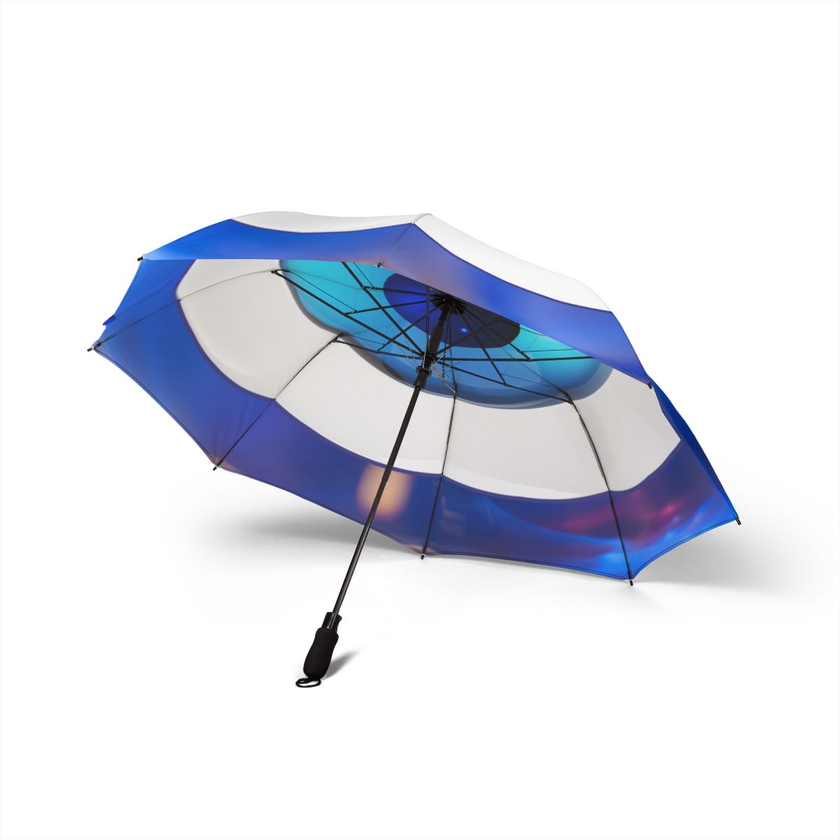 Mati Evil Eye Blue Semi-Automatic Foldable Umbrella