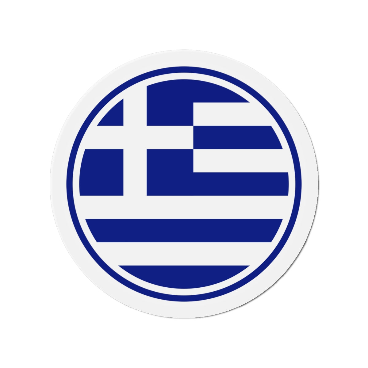 Greek Flag Circle Die-Cut Magnet