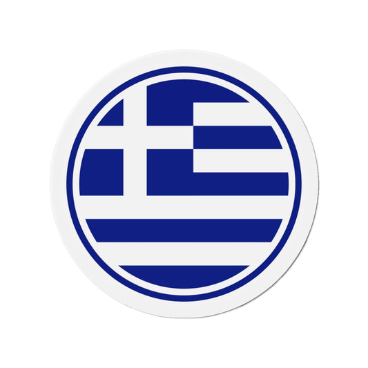Greek Flag Circle Die-Cut Magnet