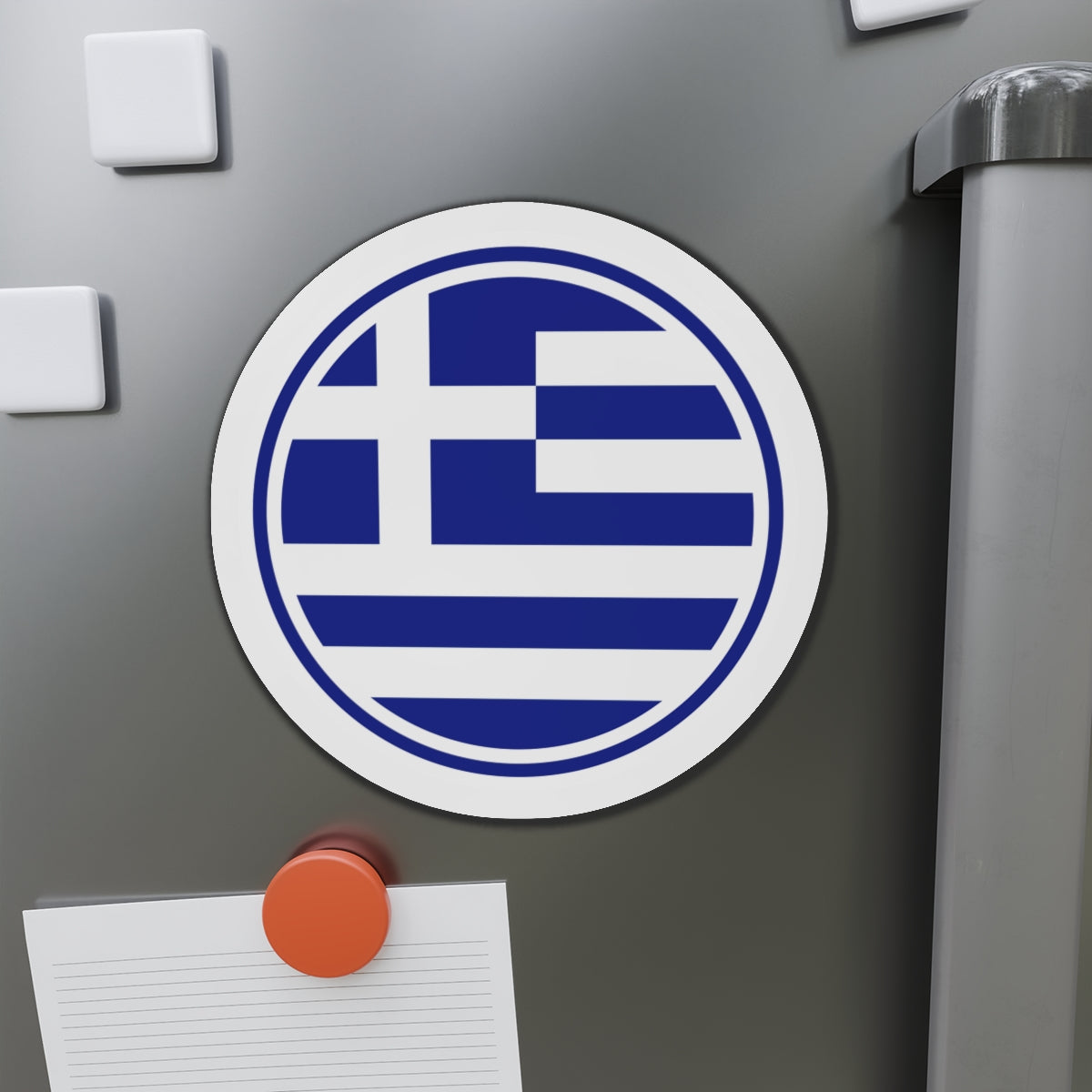 Greek Flag Circle Die-Cut Magnet