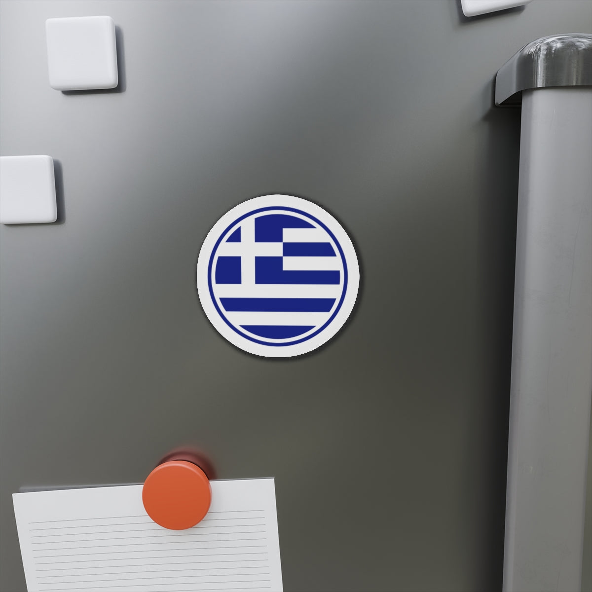 Greek Flag Circle Die-Cut Magnet