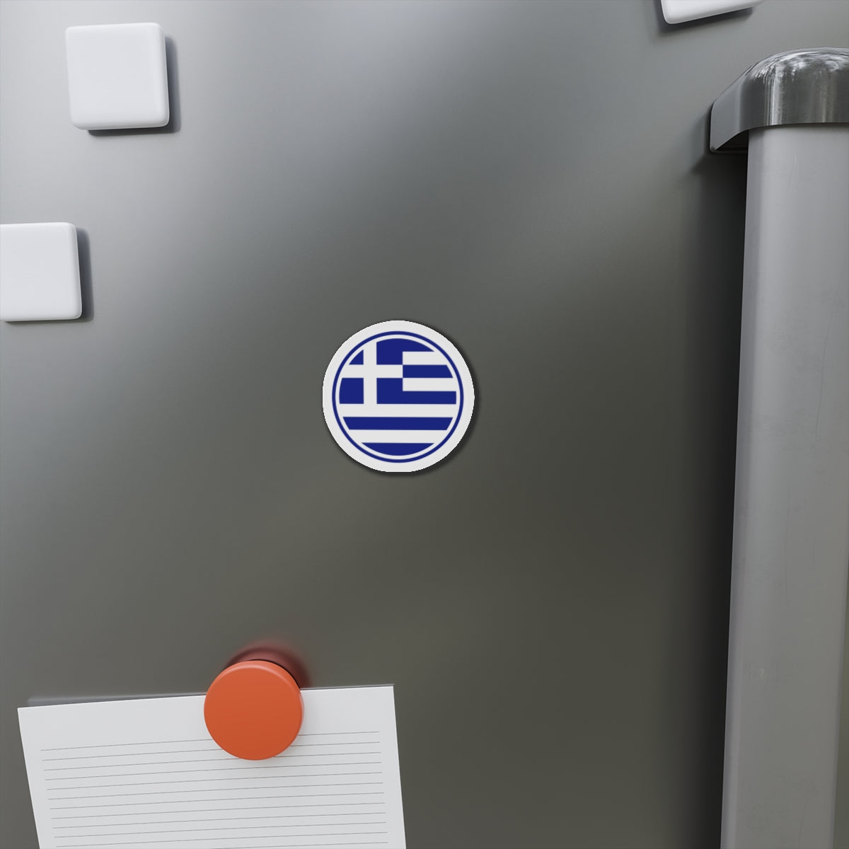 Greek Flag Circle Die-Cut Magnet