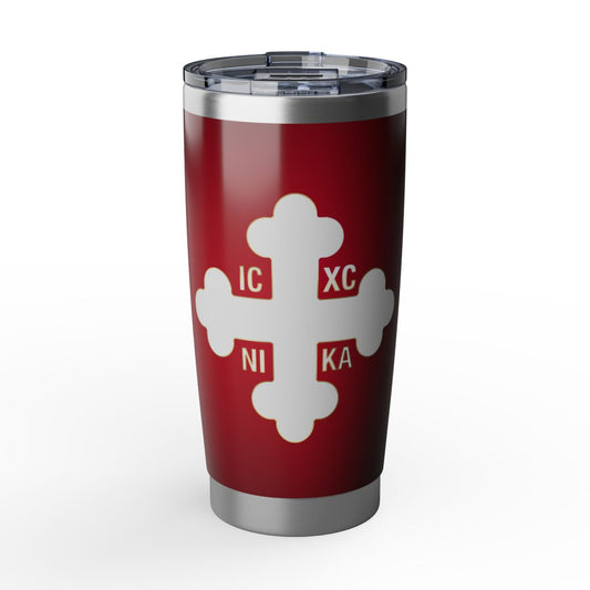 Greek Orthodox Cross White Red 20oz Insulated Tumbler