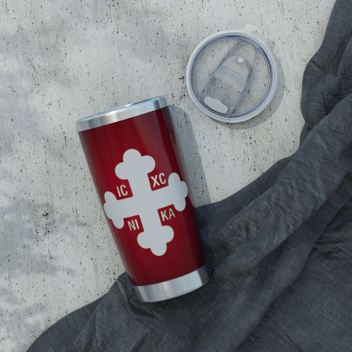 Greek Orthodox Cross White Red 20oz Insulated Tumbler