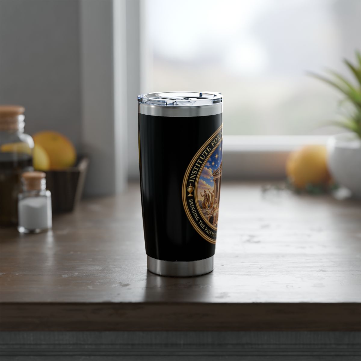 Institite for Natural Philosophy Logo Gold 20oz Insulated Travel Cup