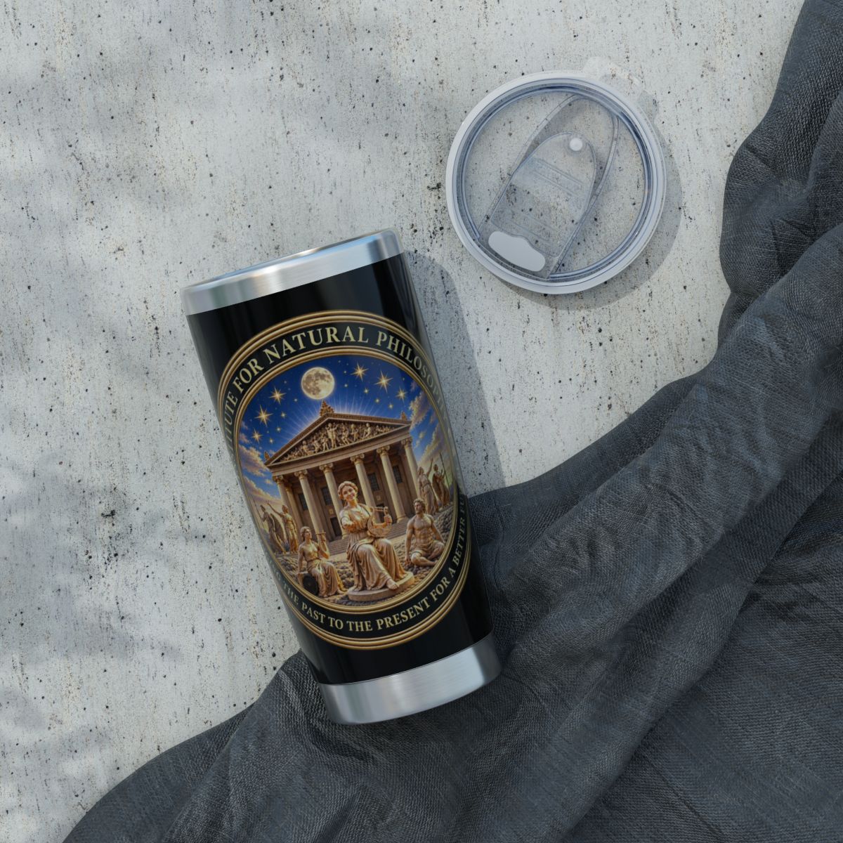 Institite for Natural Philosophy Logo Gold 20oz Insulated Travel Cup