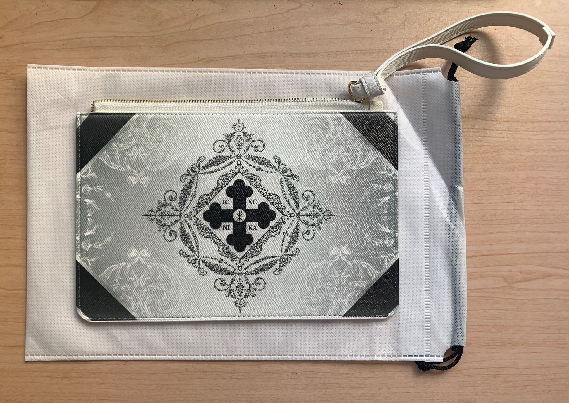 Example of a Vegan Leather Clutch Bag that was customized for a customer