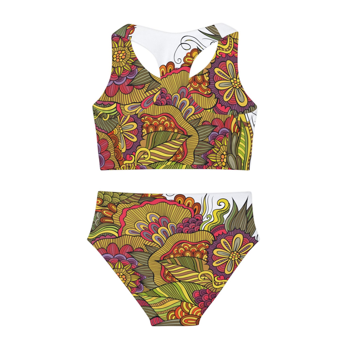 Tropical Flowers Girls Two Piece Swimsuit Kiki Collection