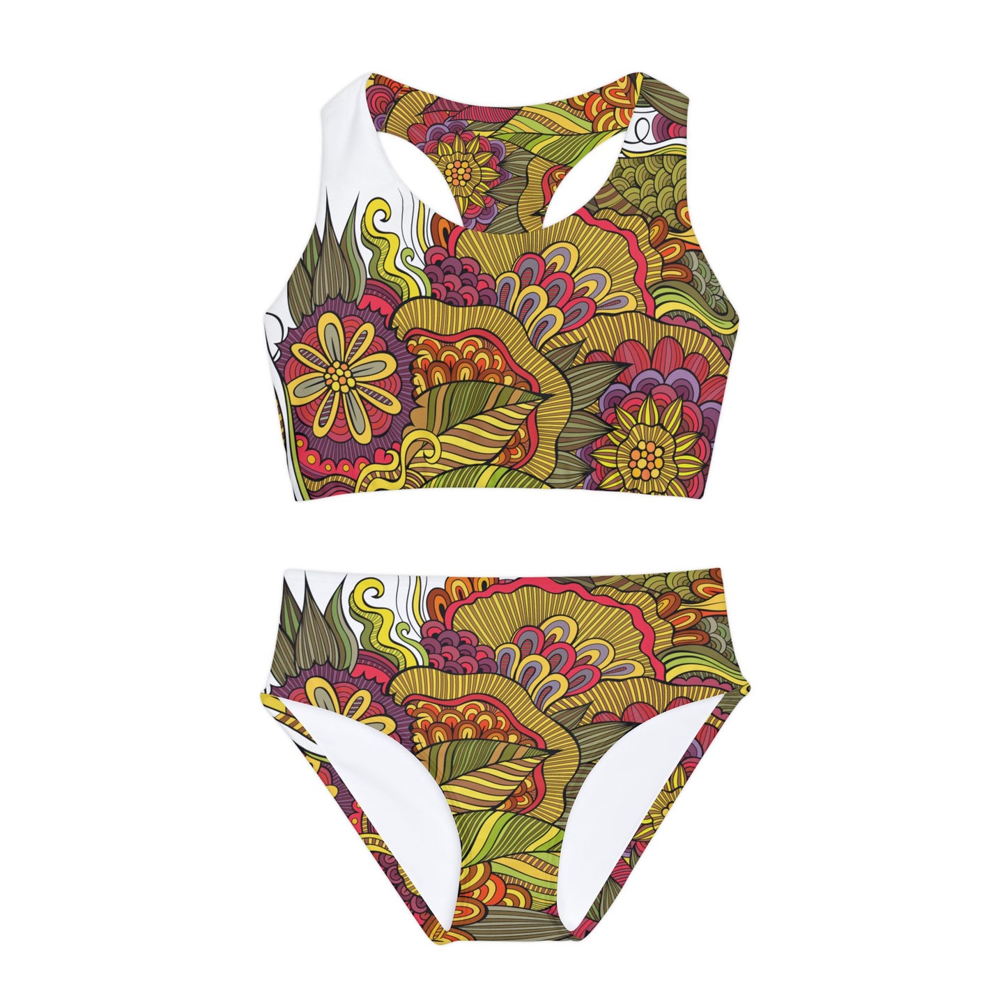 Tropical Flowers Girls Two Piece Swimsuit Kiki Collection