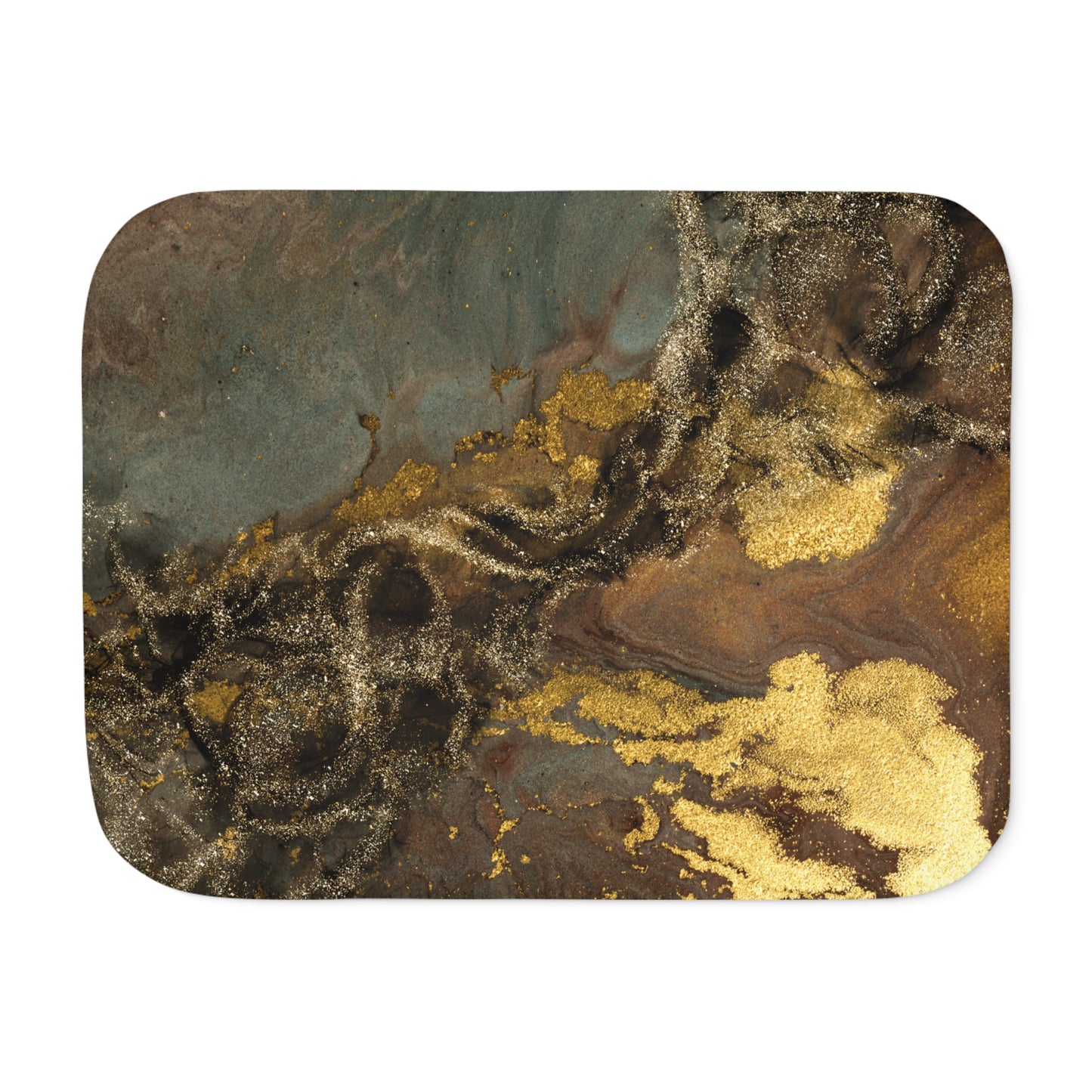 Abstract Brown Gold Sherpa Blanket