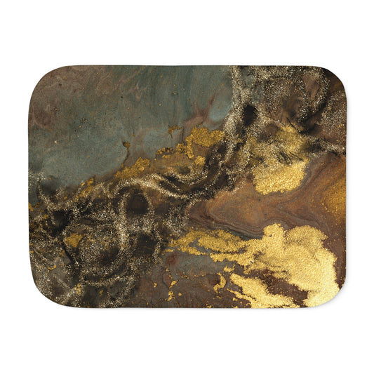 Abstract Brown Gold Sherpa Blanket