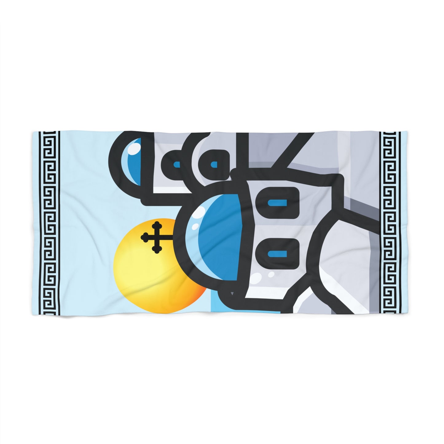 Santorini Painted Style Beach Towel