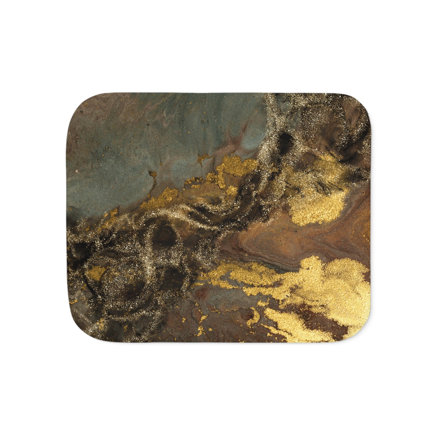 Abstract Brown Gold Sherpa Blanket