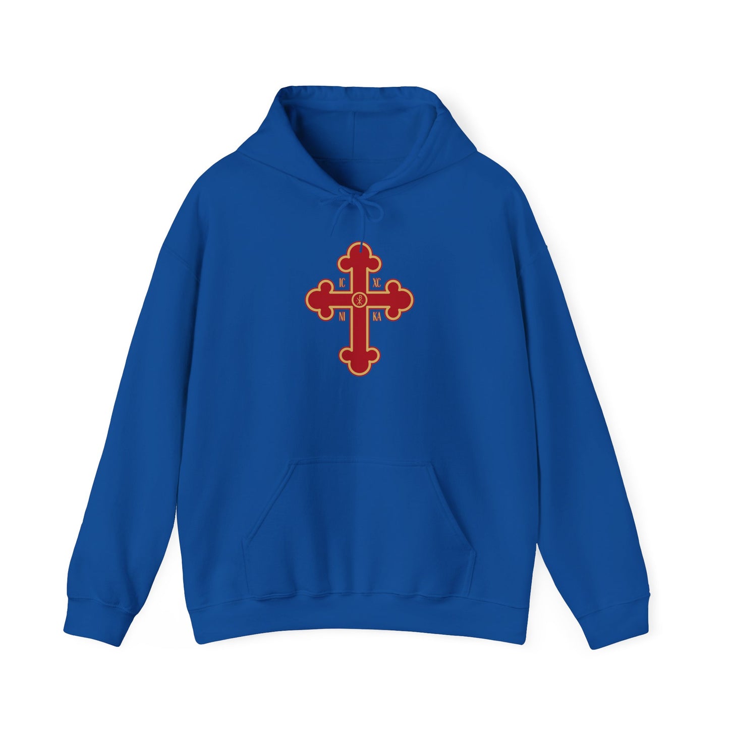 Greek Orthodox Cross Red Gold GOYA Unisex Heavy Blend™ Hooded Sweatshirt