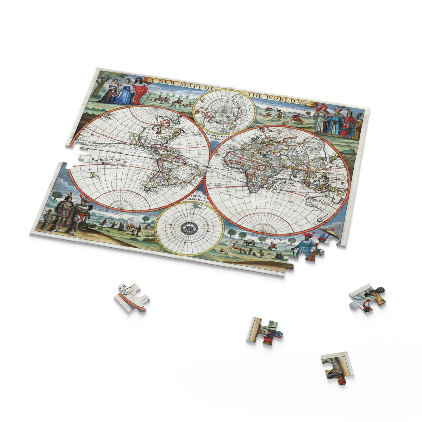 Atlas 1676 Map of the World Institute Natural Philosophy Puzzle (120, 252, 500-Piece)