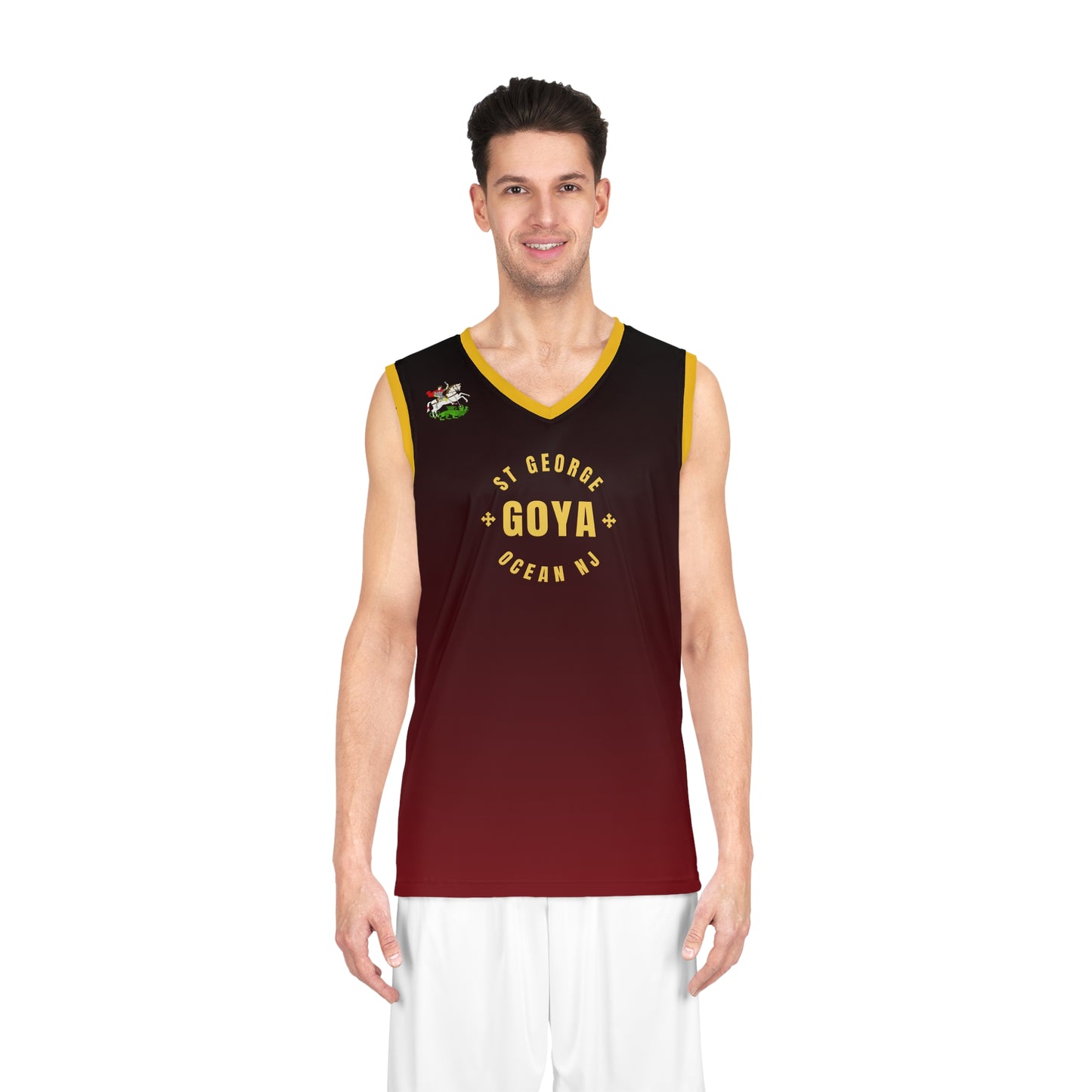 St George GOYA Maroon Yellow Basketball Jersey
