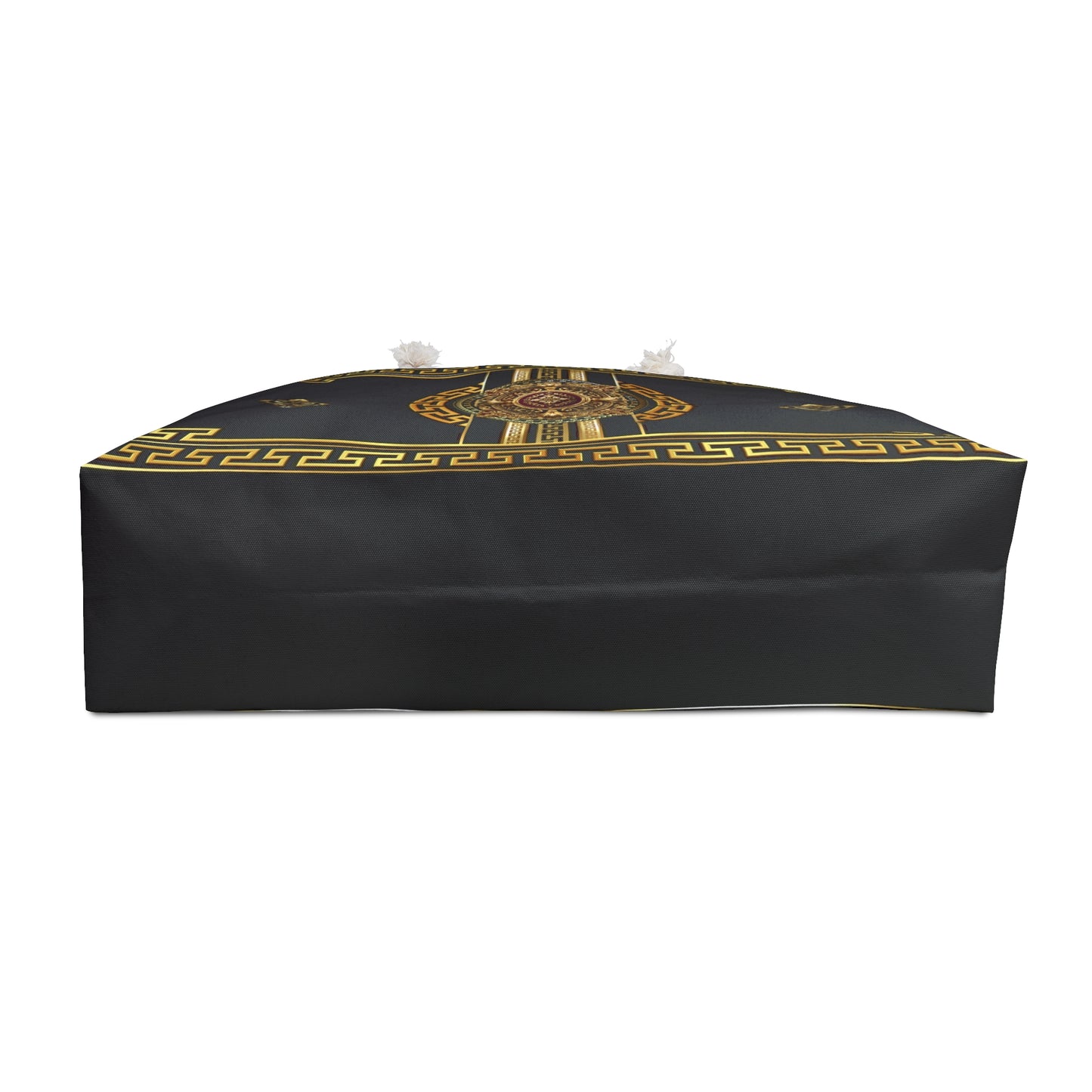 Greek Key Gold Black Medallion Weekender Bag