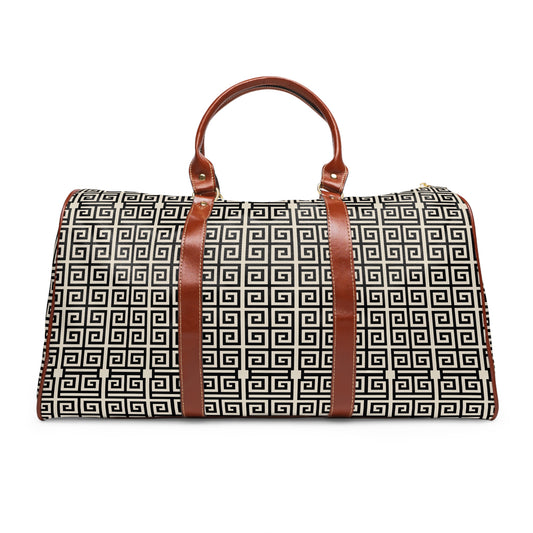 Greek Key Waterproof Travel Bag