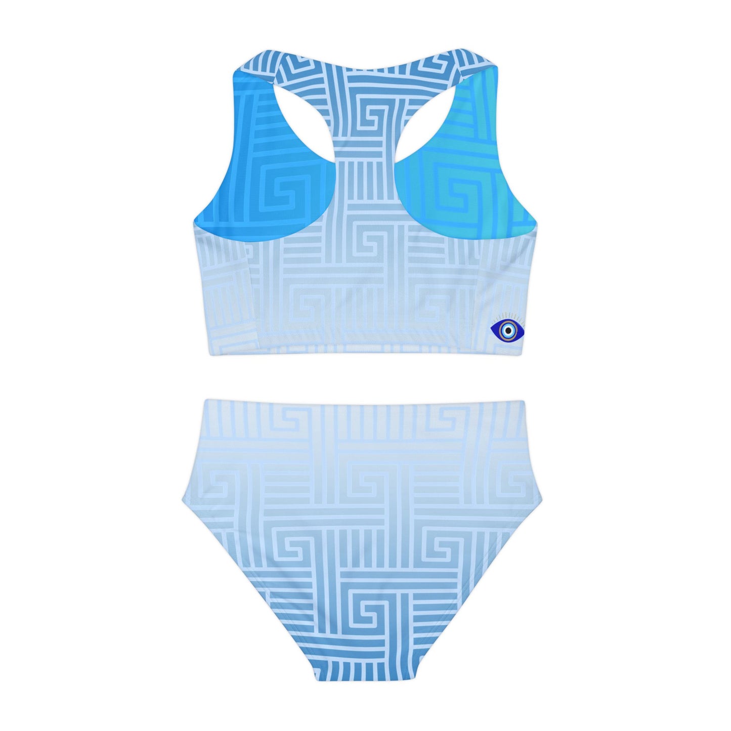 Light Blue White Girls Two Piece Swimsuit Kiki Collection