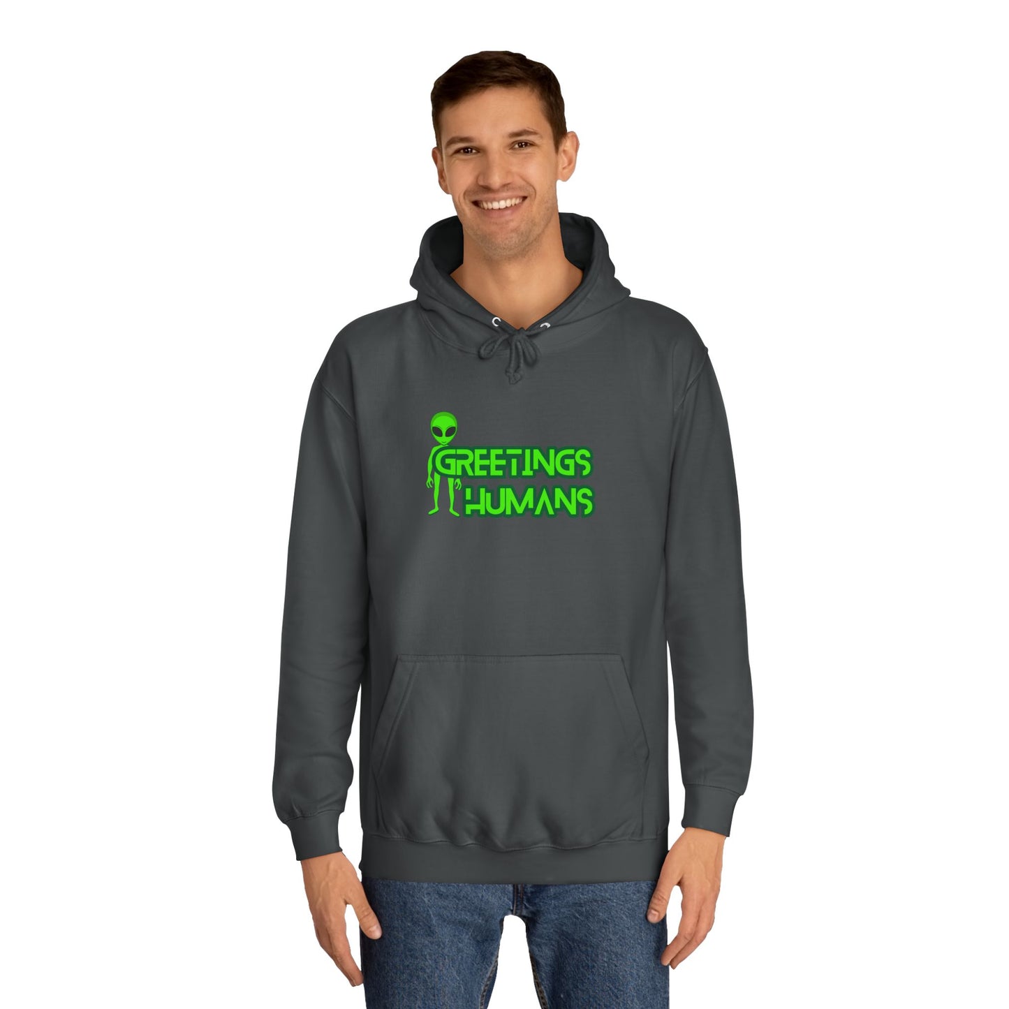 Greetings Humans Unisex College Hoodie