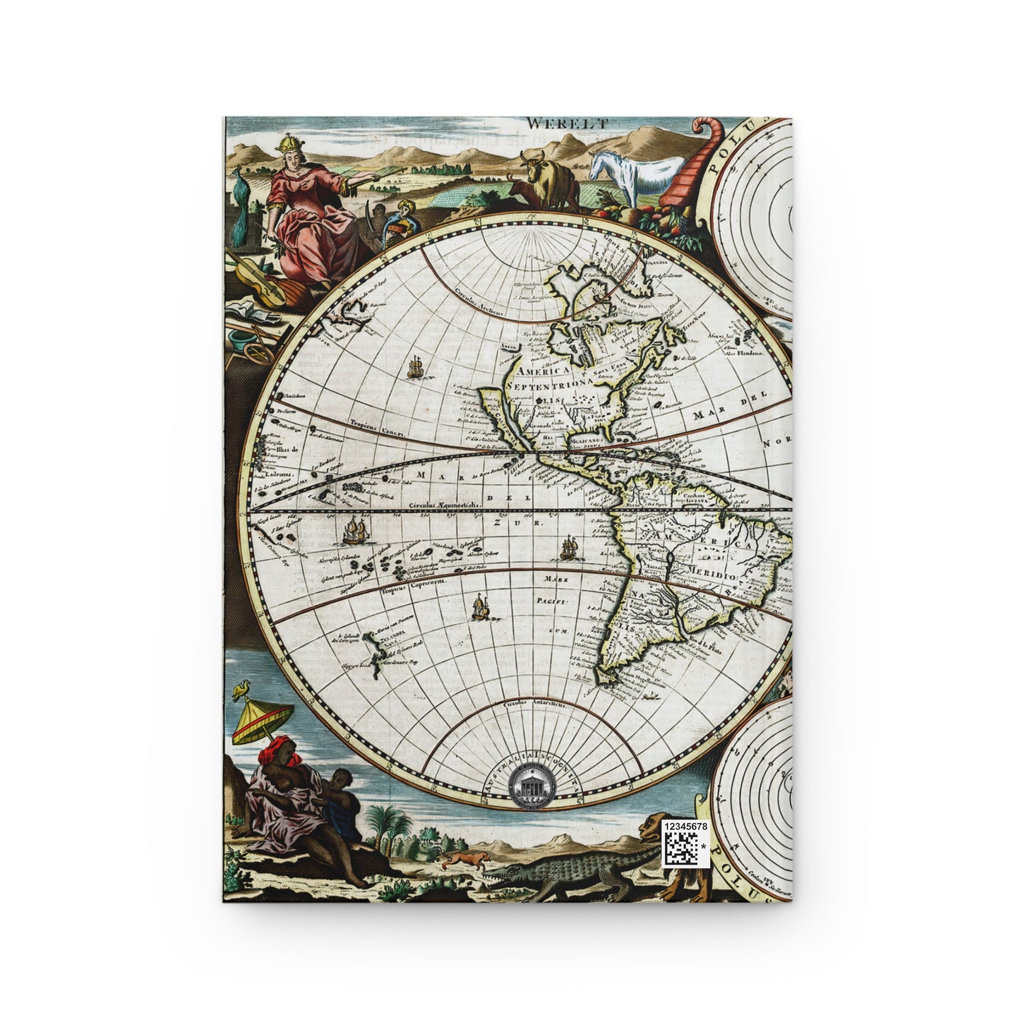 Atlas 1700 Map - Werelt Caert - Daniel Stoopendahl Hardcover Journal Matte