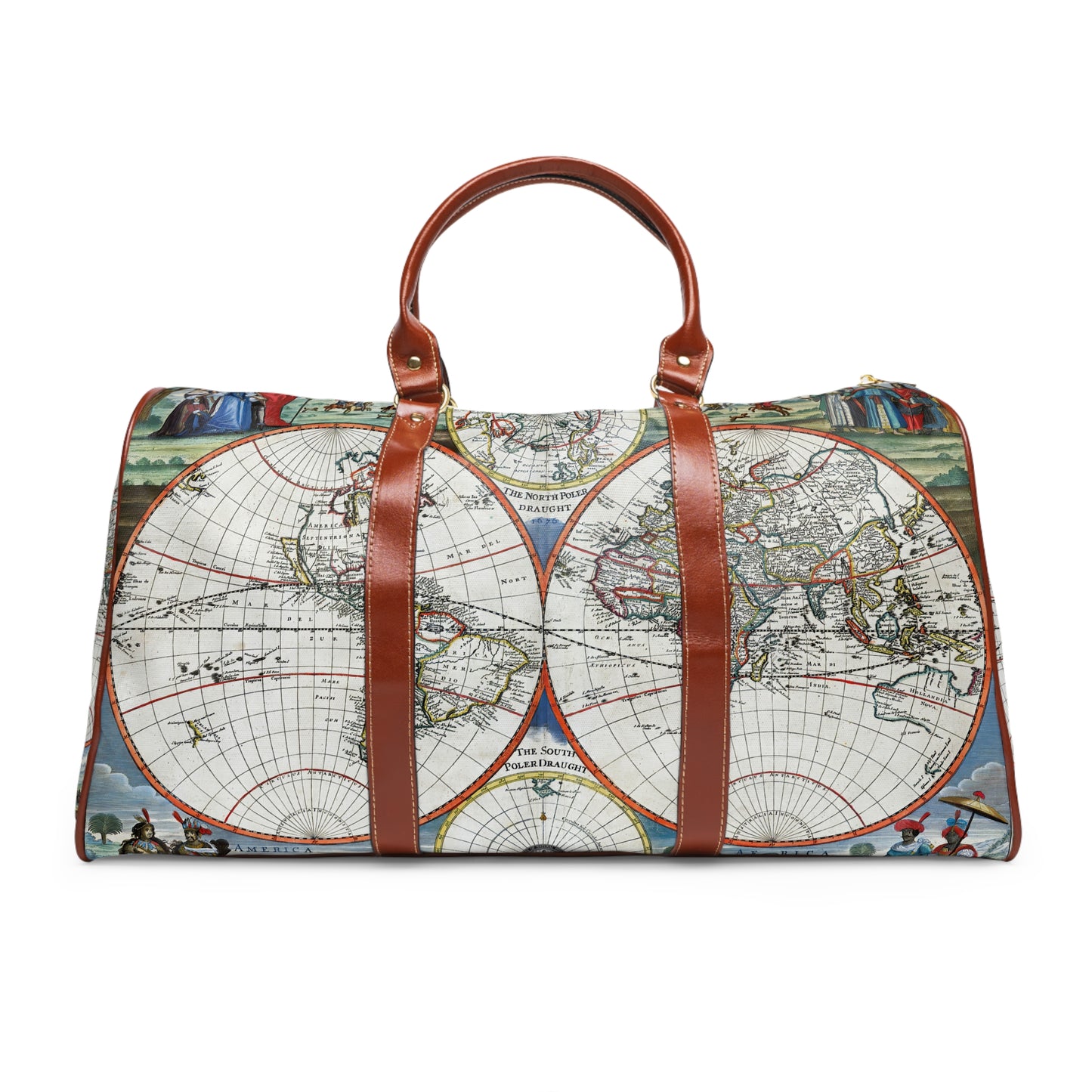 Waterproof Travel Bag 1676 New Map of the World