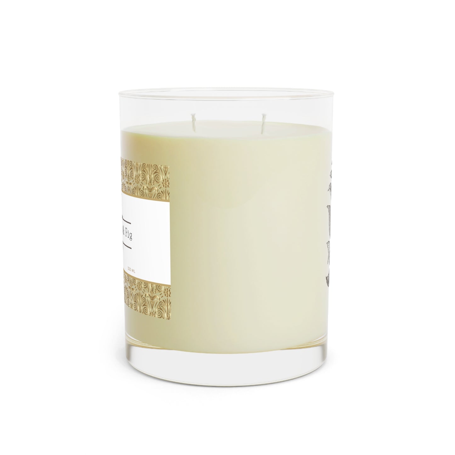 White Tea & Fig Scented Candle - Full Glass, 11oz